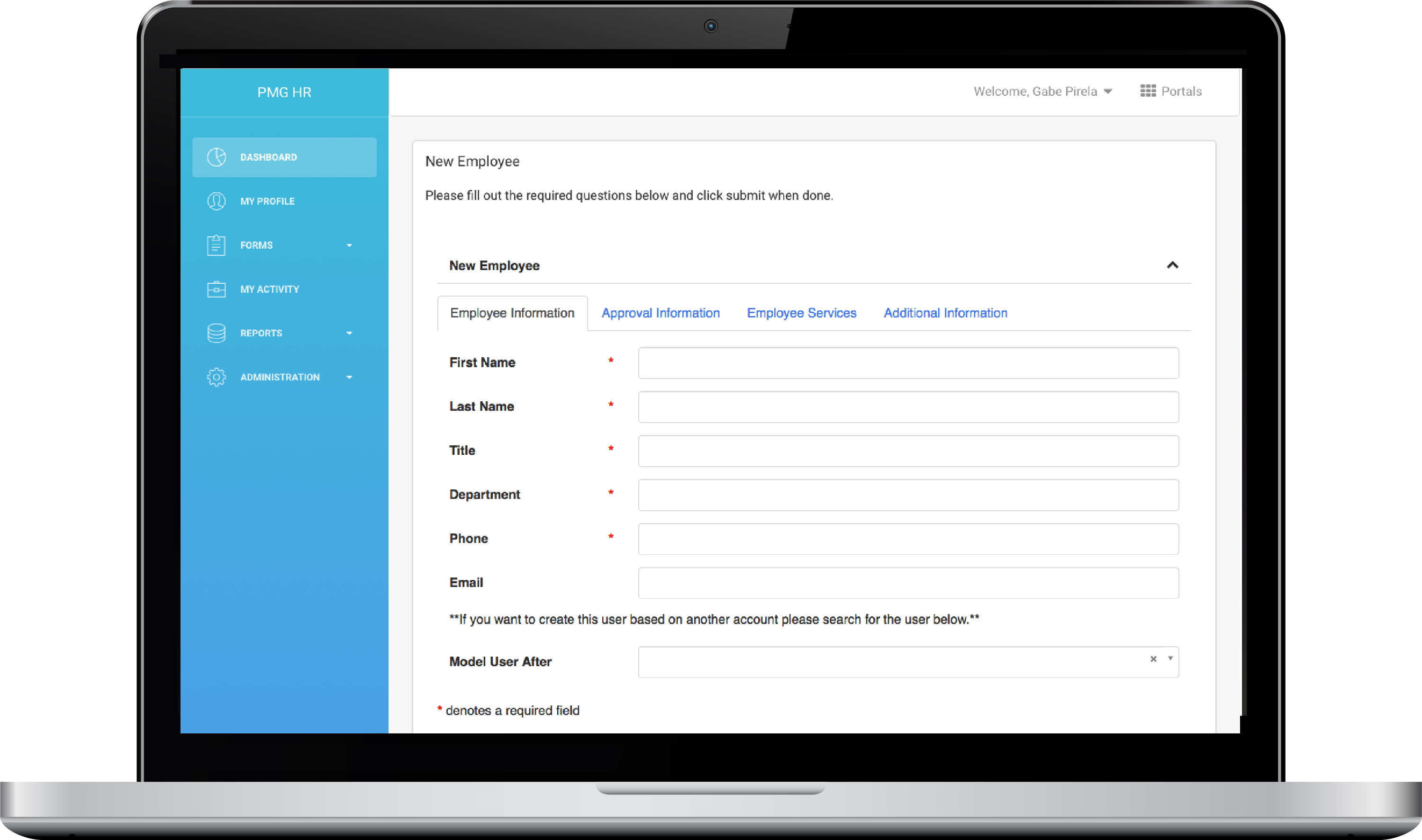 PMG Onboarding New Employee Form